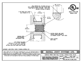 EMSHIELD WFR2 2-Hour Fire-Rated Wall-to-Wall Gypsum -- Steel Stud 3 inch Firerated Expansion Joint