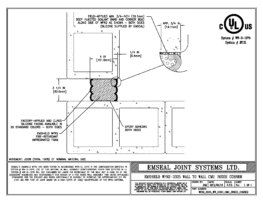 EMSHIELD WFR2 2-Hour Fire-Rated Wall-to-Wall Inside Corner CMU Block 3 1/4 inch Firerated Expansion Joint