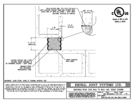 EMSHIELD WFR2 2-Hour Fire-Rated Wall-to-Wall Inside Corner CMU Block 3 1/2 inch Firerated Expansion Joint