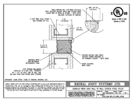 EMSHIELD WFR2 2-Hour Fire-Rated Wall-to-Wall Gypsum -- Steel Stud 3 1/2 inch Firerated Expansion Joint