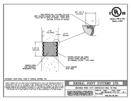 EMSHIELD WFR2 2-Hour Fire-Rated Wall-to-Wall 3 3/4 inch Firerated Expansion Joint