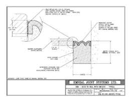 Expansion Joint Detail: DSM System Expansion Joint Deck to Wall with Emcrete EMSEAL