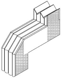 Roof expansion joint cavity-wall closure seals roof to wall joint interface