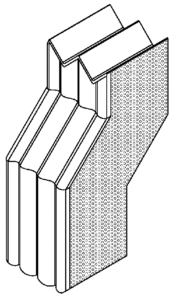 Roof expansion joint solid-wall closure seals roof to wall joint interface