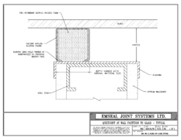 Expansion Joint Detail: Quietjoint at Wall Partition to Glass Typical EMSEAL