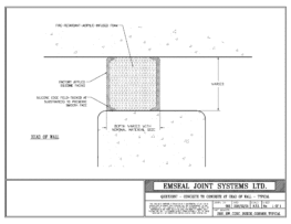 Expansion Joint Detail: Quietjoint Concrete to Concrete at Head of Wall EMSEAL