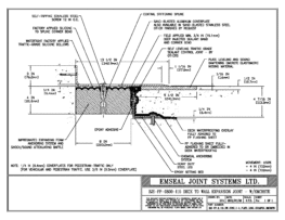 SJS-FP_8_115_DW_CONC_1-4_PLATE_LONG_CHAMFER_EMCRETE Deck to Wall Expansion Joint with Emcrete