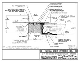 SJS_FP_5_115_DW_CONC_1-4_PLATE_LONG_CHAMFER_EMCRETE Deck to Wall Expansion Joint with Emcrete