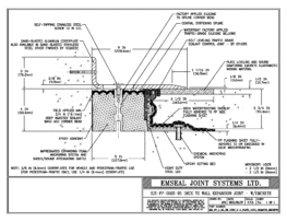 SJS_FP_5_95_DW_CONC_3-8_PLATE_LONG_CHAMFER_EMCRETE Deck to Wall Expansion Joint with Emcrete