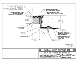 DSM_FP_0225_115_DW_CONC DSM-FP Deck to Wall Watertight Plaza Deck Expansion Joint EMSEAL