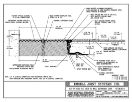 SJS-FP_15_115_DW_CONC_1-4_PLATE_LONG_CHAMFER_EMCRETE Deck to Wall Expansion Joint with Emcrete