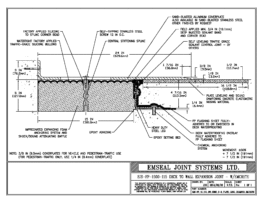 Expansion Joint Details: SJS-FP Deck-to-Wall Plaza Deck Expansion Joint with Emcrete EMSEAL