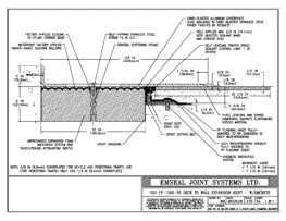 Expansion Joint Details: SJS-FP Deck-to-Wall Plaza Deck Expansion Joint with Emcrete EMSEAL