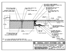 SJS-FP_15_80_DW_CONC_1-4_PLATE_LONG_CHAMFER_EMCRETE Deck to Wall Expansion Joint with Emcrete