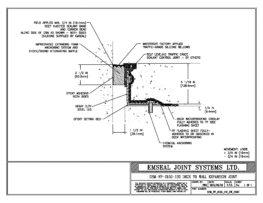 DSM_FP_0150_130_DW_CONC Deck to Wall Watertight Plaza Deck Expansion Joint EMSEAL