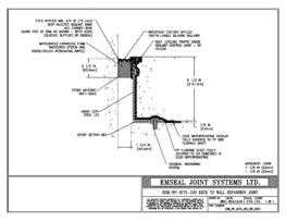 DSM_FP_0175_220_DW_CONC DSM-FP Deck to Wall Watertight Plaza Deck Expansion Joint EMSEAL