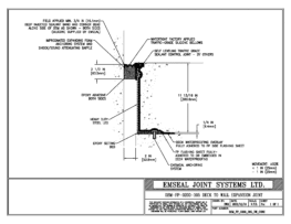 DSM_FP_0200_305_DW_CONC DSM-FP Deck to Wall Watertight Plaza Deck Expansion Joint EMSEAL