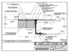 SJS-FP_10_220_DW_CONC_3-8_PLATE_LONG_CHAMFER_EMCRETE Deck to Wall Expansion Joint with Emcrete