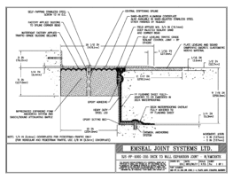 SJS-FP_10_255_DW_CONC_1-4_PLATE_LONG_CHAMFER_EMCRETE Deck to Wall Expansion Joint with Emcrete