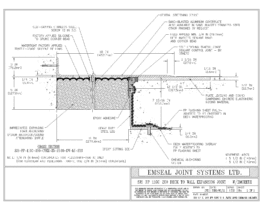 SJS-FP_11_200_DW_CONC_1-4_PLATE_LONG_CHAMFER_EMCRETE Deck to Wall Expansion Joint with Emcrete