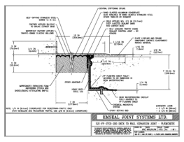 SJS-FP_7_200_DW_CONC_1-4_PLATE_LONG_CHAMFER_EMCRETE Deck to Wall Expansion Joint with Emcrete