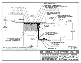 Expansion Joint Details: SJS-FP Deck-to-Wall Plaza Deck Expansion Joint with Emcrete EMSEAL