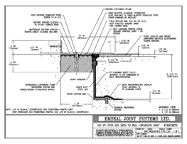 SJS-FP_7_255_DW_CONC_1-4_PLATE_LONG_CHAMFER_EMCRETE Deck to Wall Expansion Joint with Emcrete