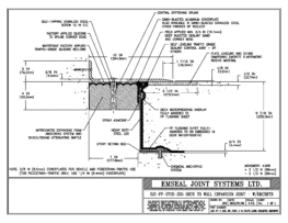 SJS-FP_7_255_DW_CONC_3-8_PLATE_LONG_CHAMFER_EMCRETE Deck to Wall Expansion Joint with Emcrete