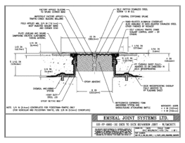 Expansion Joint Details: SJS-FP Deck-to-Deck Plaza Deck Expansion Joint with Emcrete EMSEAL