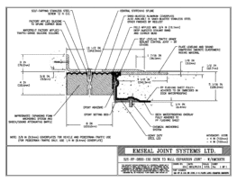 Expansion Joint Details: SJS-FP Deck-to-Wall Plaza Deck Expansion Joint with Emcrete EMSEAL