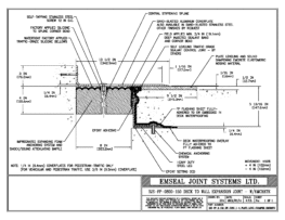 Expansion Joint Details: SJS-FP Deck-to-Wall Plaza Deck Expansion Joint with Emcrete EMSEAL