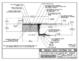 Expansion Joint Details: SJS-FP Deck-to-Wall Plaza Deck Expansion Joint with Emcrete EMSEAL