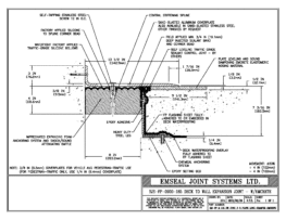 SJS-FP_8_185_DW_CONC_3-8_PLATE_LONG_CHAMFER_EMCRETE Deck to Wall Expansion Joint with Emcrete