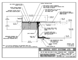 Expansion Joint Details: SJS-FP Deck-to-Wall Plaza Deck Expansion Joint with Emcrete EMSEAL