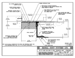 SJS-FP_8_220_DW_CONC_3-8_PLATE_LONG_CHAMFER_EMCRETE Deck to Wall Expansion Joint with Emcrete