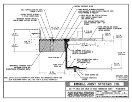 SJS-FP_8_235_DW_CONC_3-8_PLATE_LONG_CHAMFER_EMCRETE Deck to Wall Expansion Joint with Emcrete