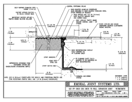 SJS-FP_8_255_DW_CONC_3-8_PLATE_LONG_CHAMFER_EMCRETE Deck to Wall Expansion Joint with Emcrete