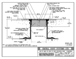 Expansion Joint Details: SJS-FP Deck-to-Deck Plaza Deck Expansion Joint with Emcrete EMSEAL