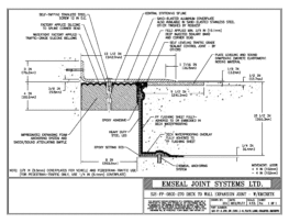 SJS-FP_8_270_DW_CONC_3-8_PLATE_LONG_CHAMFER_EMCRETE Deck to Wall Expansion Joint with Emcrete