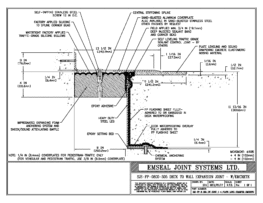 Expansion Joint Details: SJS-FP Deck-to-Wall Plaza Deck Expansion Joint with Emcrete EMSEAL