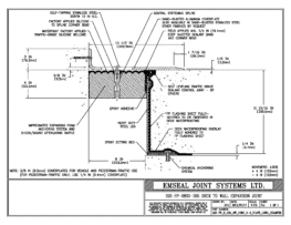 Expansion Joint Details: SJS-FP Deck-to-Wall Plaza Deck Expansion Joint EMSEAL