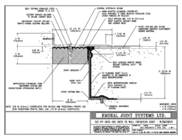 Expansion Joint Details: SJS-FP Deck-to-Wall Plaza Deck Expansion Joint with Emcrete EMSEAL