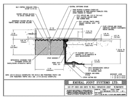 SJS-FP_9_200_DW_CONC_3-8_PLATE_LONG_CHAMFER_EMCRETE Deck to Wall Expansion Joint with Emcrete