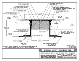 Expansion Joint Details: SJS-FP Deck-to-Deck Plaza Deck Expansion Joint with Emcrete EMSEAL