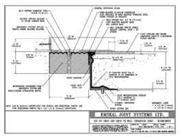 SJS-FP_9_220_DW_CONC_3-8_PLATE_LONG_CHAMFER_EMCRETE Deck to Wall Expansion Joint with Emcrete