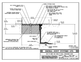 Expansion Joint Details: SJS-FP Deck-to-Wall Plaza Deck Expansion Joint EMSEAL