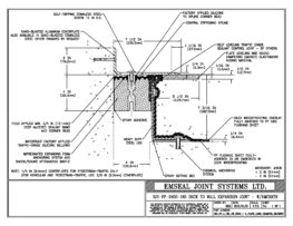 Expansion Joint Details: SJS-FP Deck-to-Wall Plaza Deck Expansion Joint with Emcrete EMSEAL