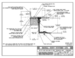 SJS_FP_4_200_DW_CONC_3-8_PLATE_LONG_CHAMFER_EMCRETE Deck to Wall Expansion Joint with Emcrete