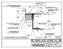 SJS_FP_4_235_DW_CONC_3-8_PLATE_LONG_CHAMFER_EMCRETE Deck to Wall Expansion Joint with Emcrete