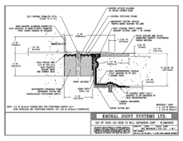 Expansion Joint Details: SJS-FP Deck-to-Wall Plaza Deck Expansion Joint with Emcrete EMSEAL